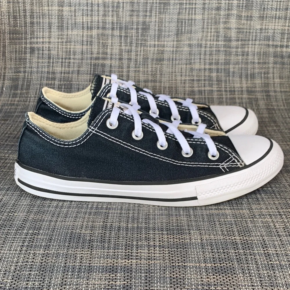 Converse Chuck Taylor All Star Low top Black Canvas Sneakers Shoes Youth Size 3